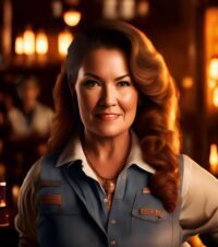 portrait photo middle aged bartender american women western bar generative art by ai 35887 7474 e1730219103887